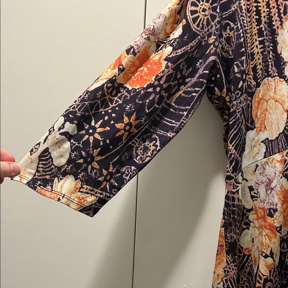 NWOT Soft Surroundings Multicolor Floral 3/4 length Sleeve Dress - Picture 2 of 8